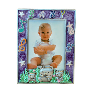 Baby Picture Frame, Purple, 3.5" x 5"