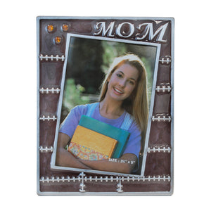Mom, Stitching Picture Frame, Silver/Brown, 3.5" x 5"
