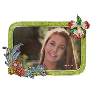 Flower Picture Frame, Green, 4" x 6"