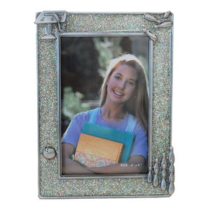 Bowling Picture Frame, Silver Glitter, 4" x 6"