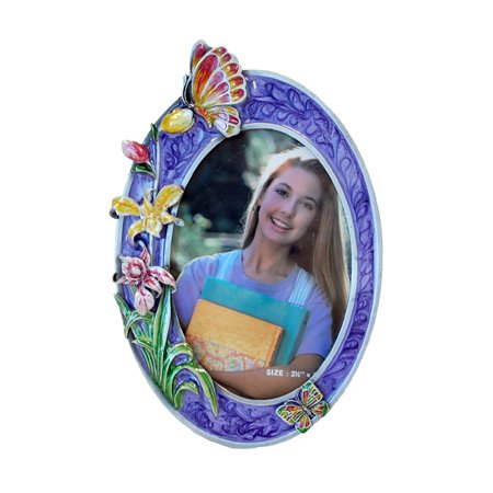 Butterfly Picture Frame, Purple, 3.5