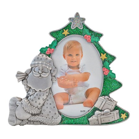 Santa Picture Frame, Green, 3.5