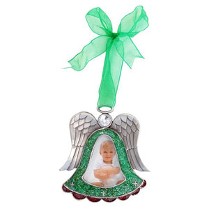 Angel with Green Ribbon Picture Frame, 2" x 3"