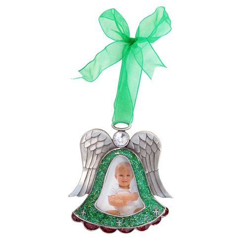 Angel with Green Ribbon Picture Frame, 2