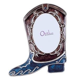 Boot Picture Frame, Navy/Brown, 2" x 3"