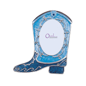 Boot Picture Frame, Blue, 2" x 3"