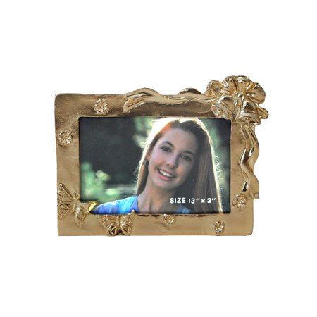 Bell with Butterfly Picture Frame, Gold, 2