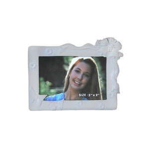 Bell with Butterfly Picture Frame, White, 2" x 3"