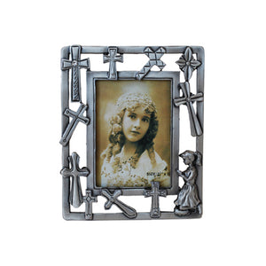 Cross Girl Picture Frame, 2.5" x 3.5"