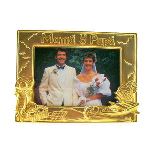 Mama Y Papa Picture Frame, Gold, 3.5" x 5"