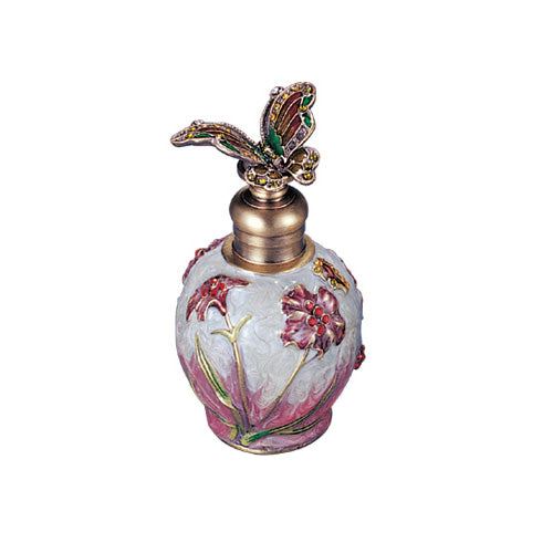 Butterfly with Pink Flowers Perfume Bottle