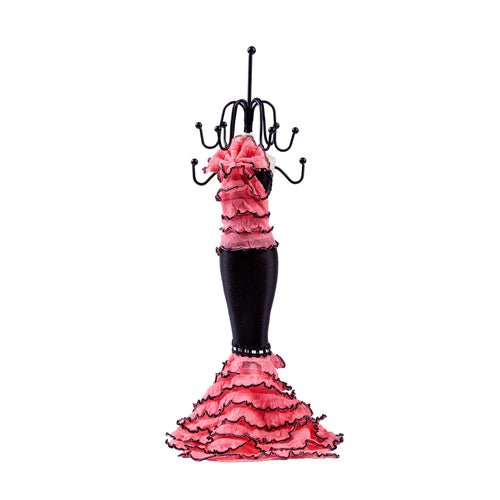 Flamenco Ruffle Dress Doll Jewelry Stand, Pink 11