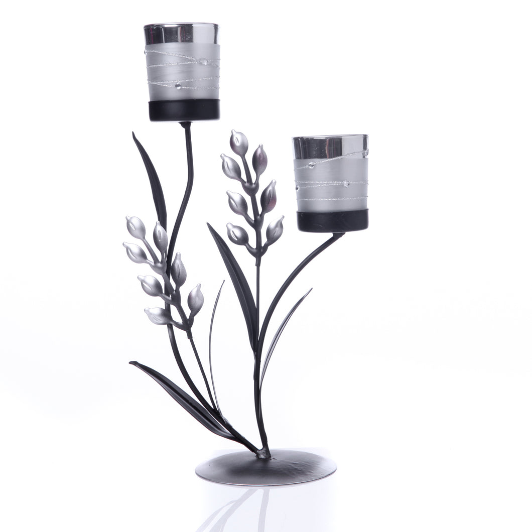 Silver Double Candle Holder
