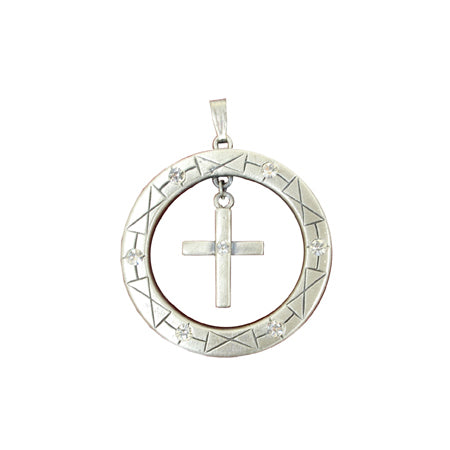 Circle with Cross Necklace Pendant