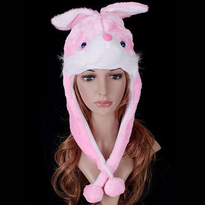 Pink Bunny Plush Hat