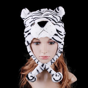 White Tiger Plush Hat