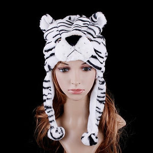 White Tiger Plush Hat