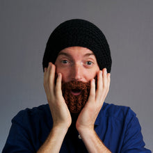 Load image into Gallery viewer, Beardo The Original Beard Hat, Black Hat with Brown Beard