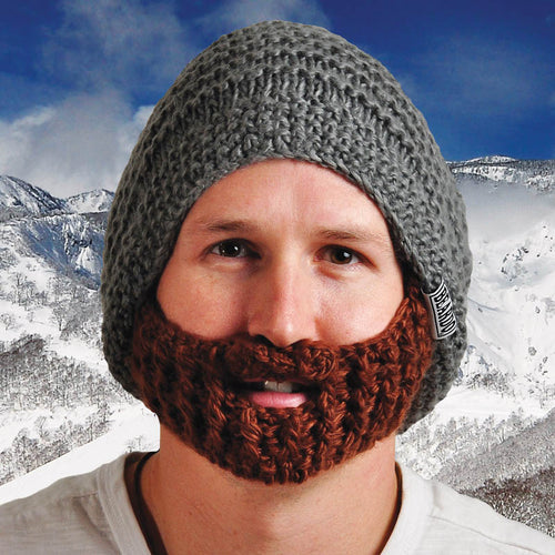 Beardo The Original Beard Hat, Grey Hat with Brown Beard