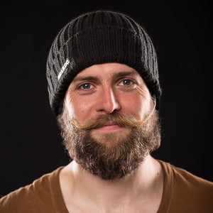 Beardo Viking Beard Hat, Black Hat with Long Black Beard