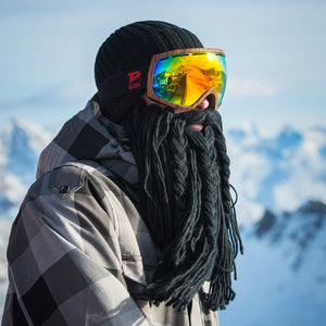 Beardo Viking Beard Hat, Black Hat with Long Black Beard