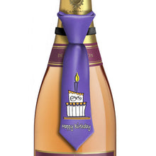 Load image into Gallery viewer, Botski Birthday Cake Wine Bottle Tie, Purple