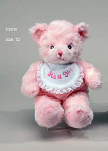 12" Teddy Bear Rattle, Pink