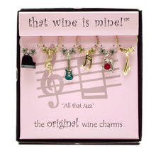 Load image into Gallery viewer, Wine Things 6-Piece All That Jazz Wine Charms, Painted