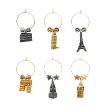 Load image into Gallery viewer, Wine Things 6-Piece Around The World Wine Charms
