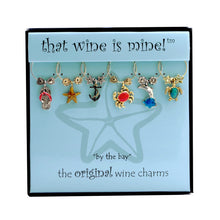 Load image into Gallery viewer, Wine Things 6-Piece By The Bay Wine Charms, Painted