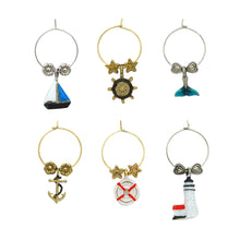 Load image into Gallery viewer, Wine Things 6-Piece Ahoy! Wine Charms, Painted