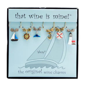 Wine Things 6-Piece Ahoy! Wine Charms, Painted