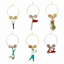 Load image into Gallery viewer, Wine Things 6-Piece Fore Wine Charms, Painted