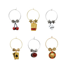 Load image into Gallery viewer, Wine Things 6-Piece Casino Wine Charms, Painted
