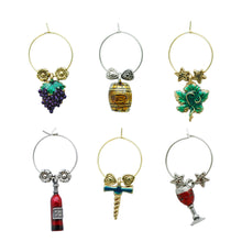 Load image into Gallery viewer, Wine Things 6-Piece Vino Colore Wine Charms, Painted