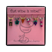 Load image into Gallery viewer, Wine Things 6-Piece Vineyard Wine Charms, Painted