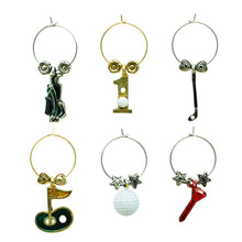 Load image into Gallery viewer, Wine Things 6-Piece Hole In One Wine Charms, Painted