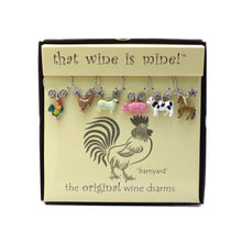 Load image into Gallery viewer, Wine Things 6-Piece Barnyard Wine Charms, Painted