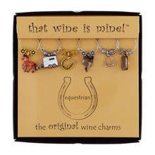 Load image into Gallery viewer, Wine Things 6-Piece Equestrian Wine Charms, Painted