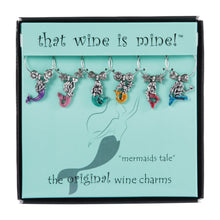 Load image into Gallery viewer, Wine Things 6-Piece Mermaid&#39;s Tale Wine Charms, Painted