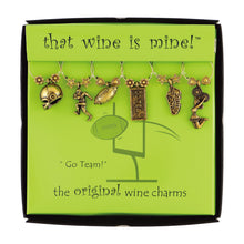 Load image into Gallery viewer, Wine Things 6-Piece Go Team Wine Charms