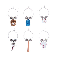 Load image into Gallery viewer, Wine Things 6-Piece Grand Slam Wine Charms, Painted