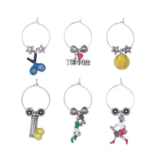Load image into Gallery viewer, Wine Things 6-Piece Game, Set, Match! Wine Charms, Painted