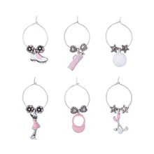 Load image into Gallery viewer, Wine Things 6-Piece Golfer Girls Wine Charms, Painted