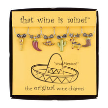 Load image into Gallery viewer, Wine Things 6-Piece Viva Mexico! Wine Charms, Painted