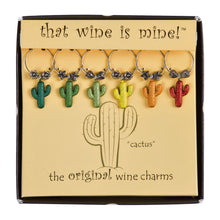 Load image into Gallery viewer, Wine Things 6-Piece Cactus Wine Charms, Painted