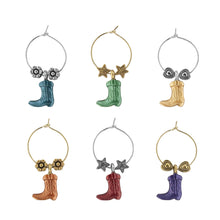 Load image into Gallery viewer, Wine Things 6-Piece Boot Wine Charms, Painted
