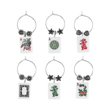Load image into Gallery viewer, Wine Things 6-Piece American Mah Jongg Wine Charms, Painted