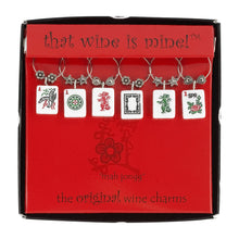 Load image into Gallery viewer, Wine Things 6-Piece American Mah Jongg Wine Charms, Painted