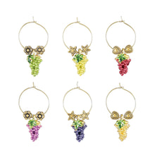 Load image into Gallery viewer, Wine Things 6-Piece Vintage Grape Wine Charms, Painted